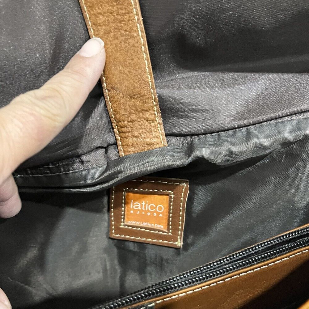 Latico Natural Leather LARGE Messenger Bag Laptop Unisex Men Brown - Picture 8 of 13